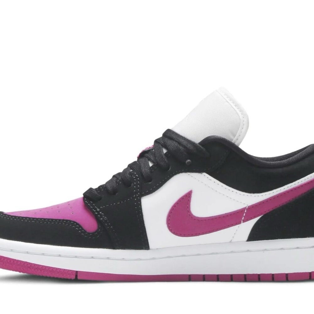 Black and Pink Low-Top Sneakers